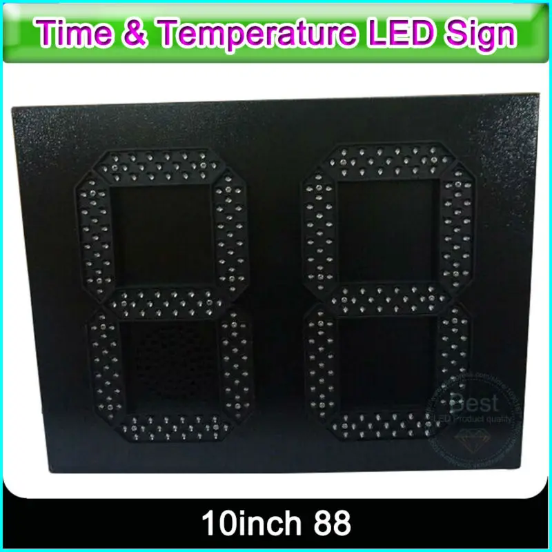 10 Inch Digit 7 Segment Display LED Red Clock Time Date Temperature LED