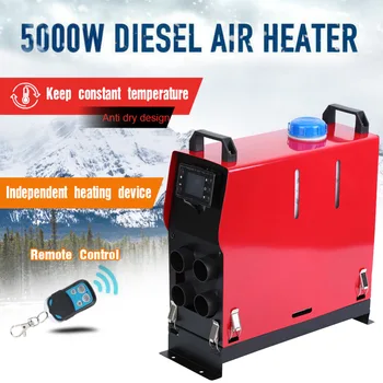 12V/24V 5000W Car Heater Air Diesels Heater Parking Heater Remote Control Fuel Air Heater for RV Motorhome Trailer Trucks Boats new lcd switch single hole black car air heater 12v 2kw air diesels heater parking heater with muffler for rv boat trail truck