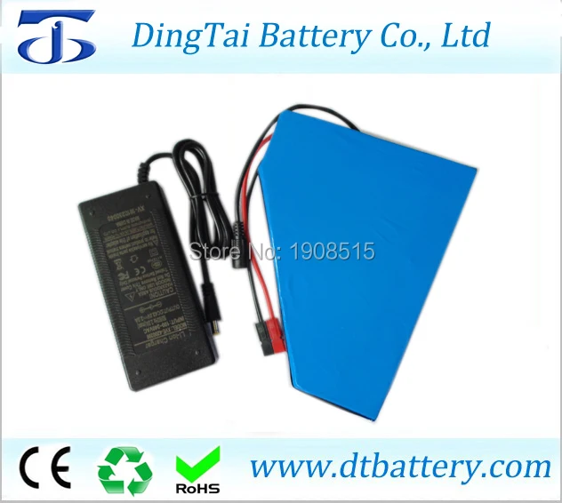 

Customized triangle Small size 10S4P 36V 13Ah Lithium ion 18650 ebike battery pack and charger