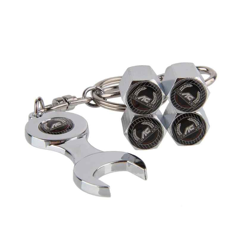 

5pcs/lot AC Car Tires Valves Stem Air Airtight Cover Auto Metal Wheel Tire Valve Caps Stem Case AC logo Car Style Accessories