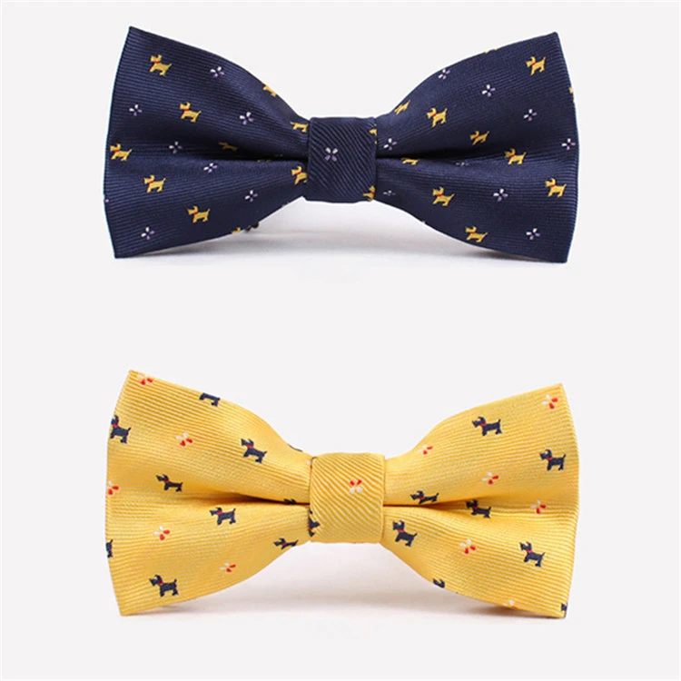 男性と女性のための蝶ネクタイ かわいい犬のパターン 結婚披露宴 黄色 青 新しい Bow Tie For Men Cartoon Bow Tiesbow Tie Aliexpress
