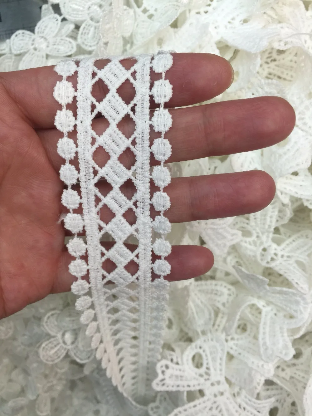 145yards 35mm Wide Venise milk silk Lace Trims For Garment Accessory