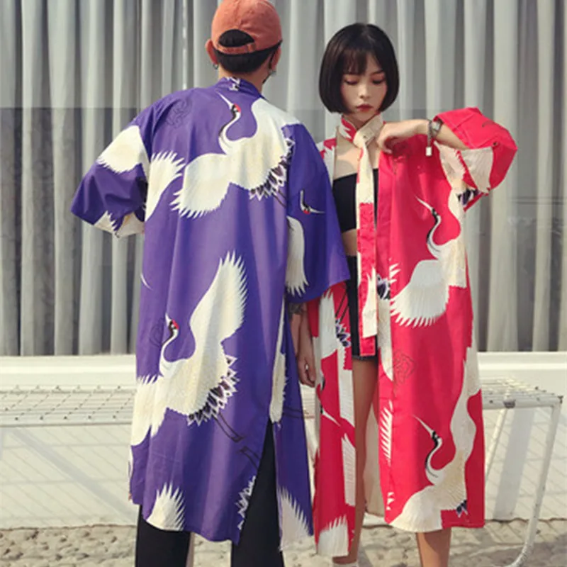 

2 colors long cardigan summer 2018 Kimono cardigans Women Shirts Vintage Loose Holiday Women Blouses blusa feminina (M1970)