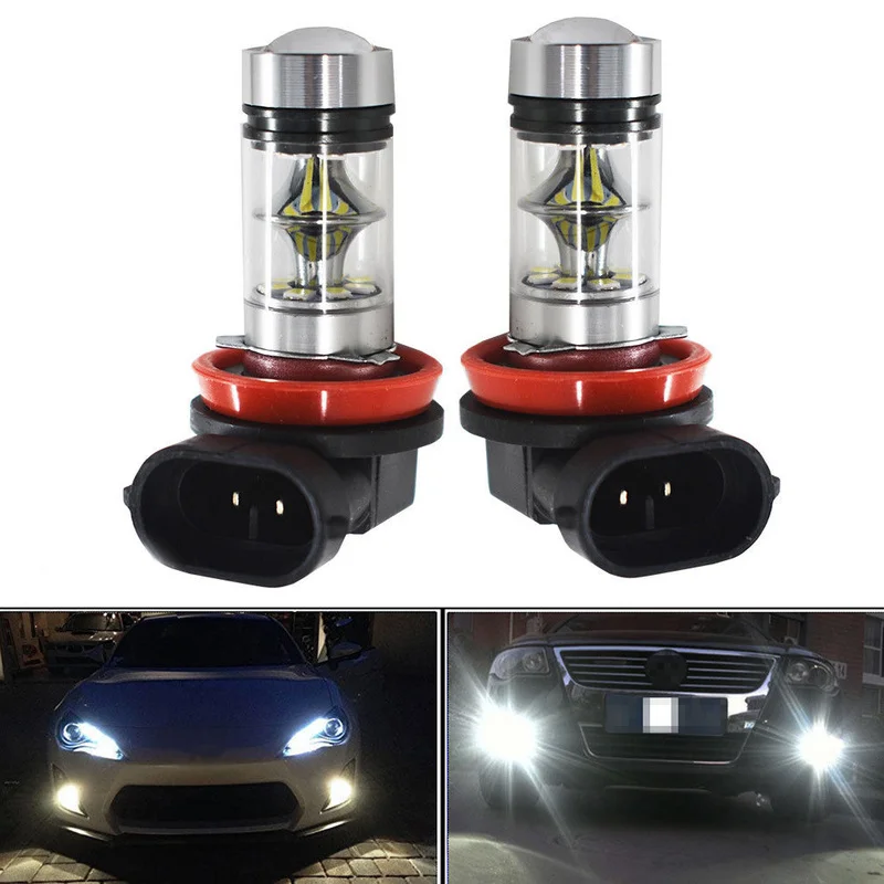 

1Pair 100W H11 H8 9005 9006 6000k White Fog Lights 2323 LED Projector Driving Light Bulbs Car Lights Car Accessories Fog Lights