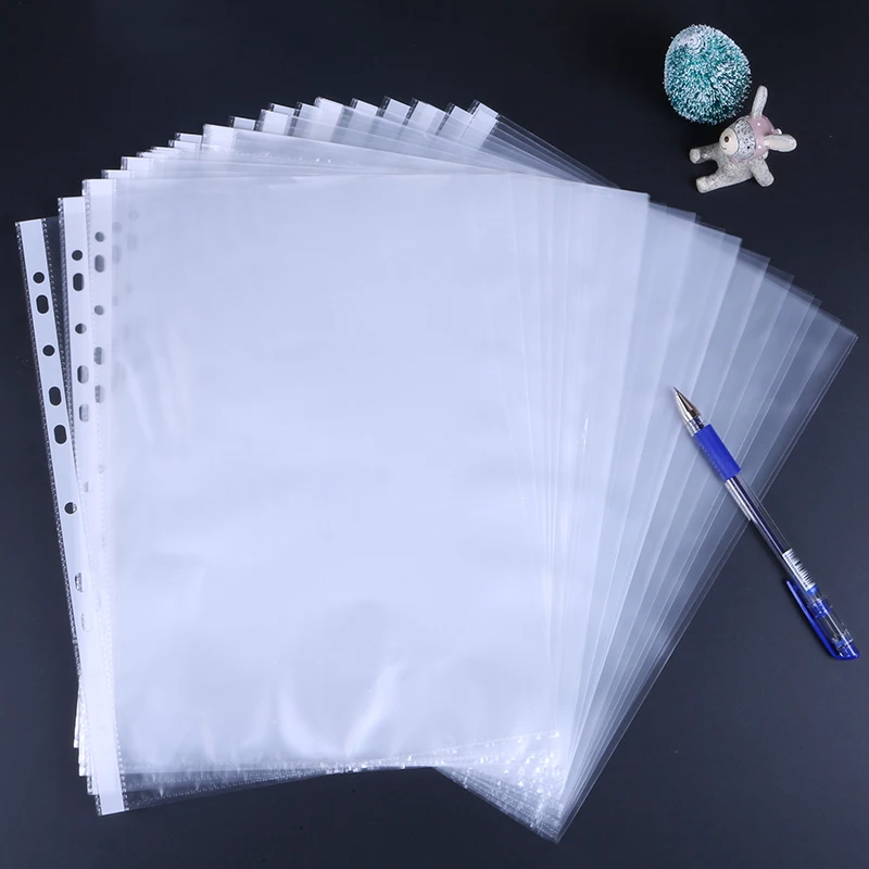 

1 Pack 100 Sheets Office PP Transparent File Cover A4 11 Holes For Binding Fresentation Folder Deli 5712