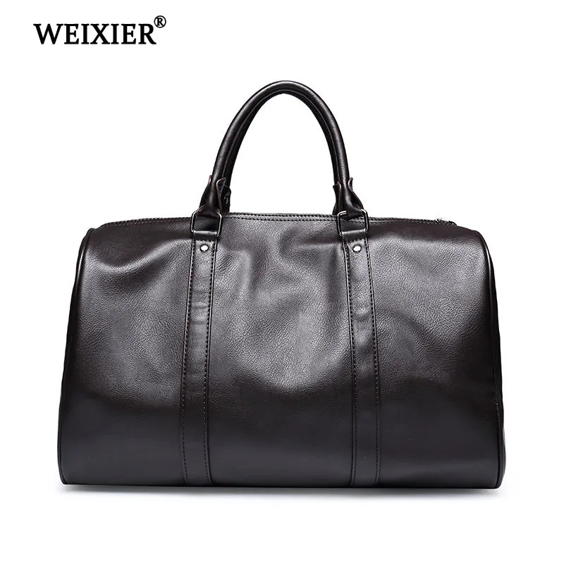 

New Hot PU Men's Large Capacity High Quality Long-Distance Travel Handbag Solid Color Casual Fashion Handsome Handbag