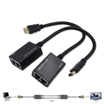 

HDMI Over RJ45 CAT5e CAT6 Extender Transmitter 1pair UTP LAN Ethernet Balun Extender 30 M Repeater 1080p 3D For TV