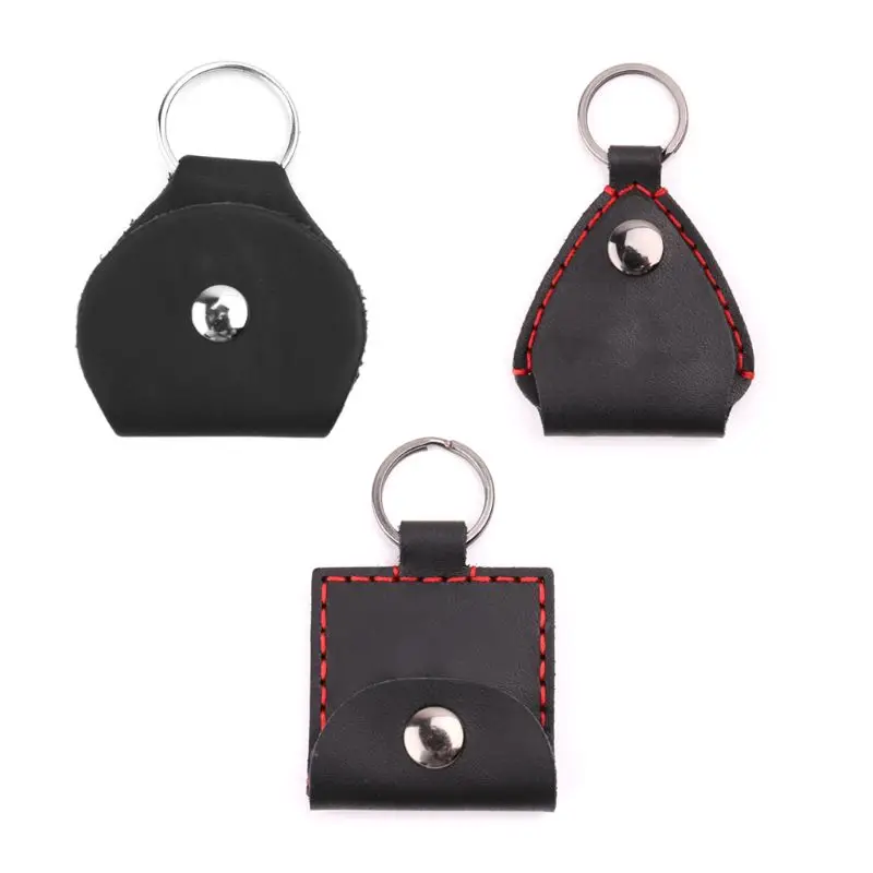 

Leather Electric Guitar Pick Holder Folk Pop Guitar Plectrum Case Bag Keyring
