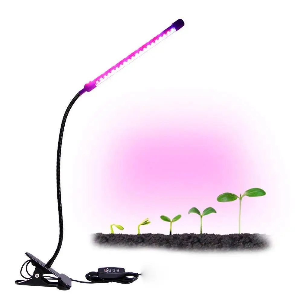 Полный спектр 5 W 10 W 15 W USB 5 V Светодиодный лампа для выращивания растений с питанием от источника лампочками 5 уровней яркости Крытый расти подсветка для растений Авто включения и выключения с 3/6/12 H таймер - Испускаемый цвет: 5W 1 Head