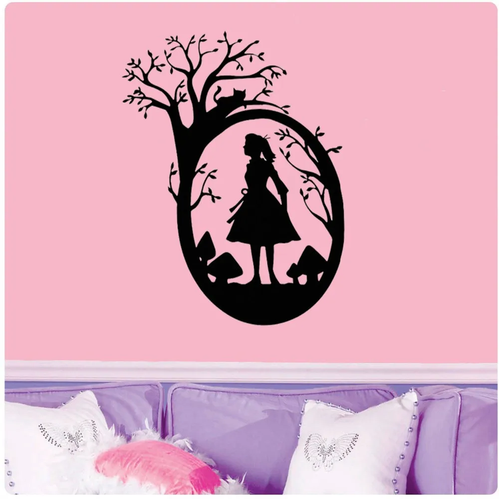 Alice Standing With Grass Silhouettes Vinyl Wall Stickers Alice In