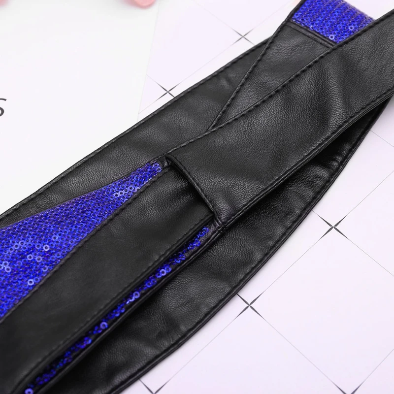 KLV модный шикарный женский корсет на шнуровке широкий пояс Блестящий эластичный пояс Бандаж пояса-кушаки синий черный