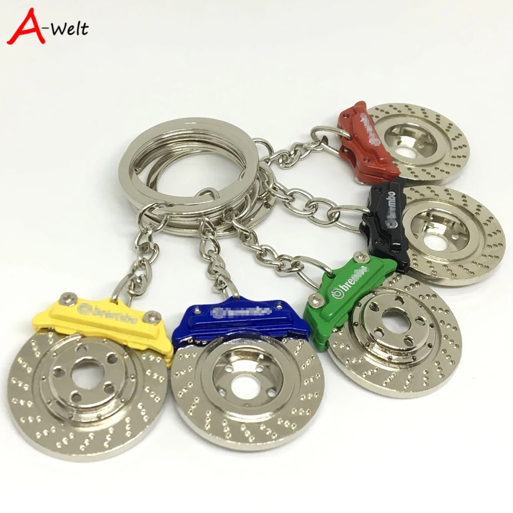 1pc 2017 metal Car Hubs Disc brake turbine Key chain Key ring modified
