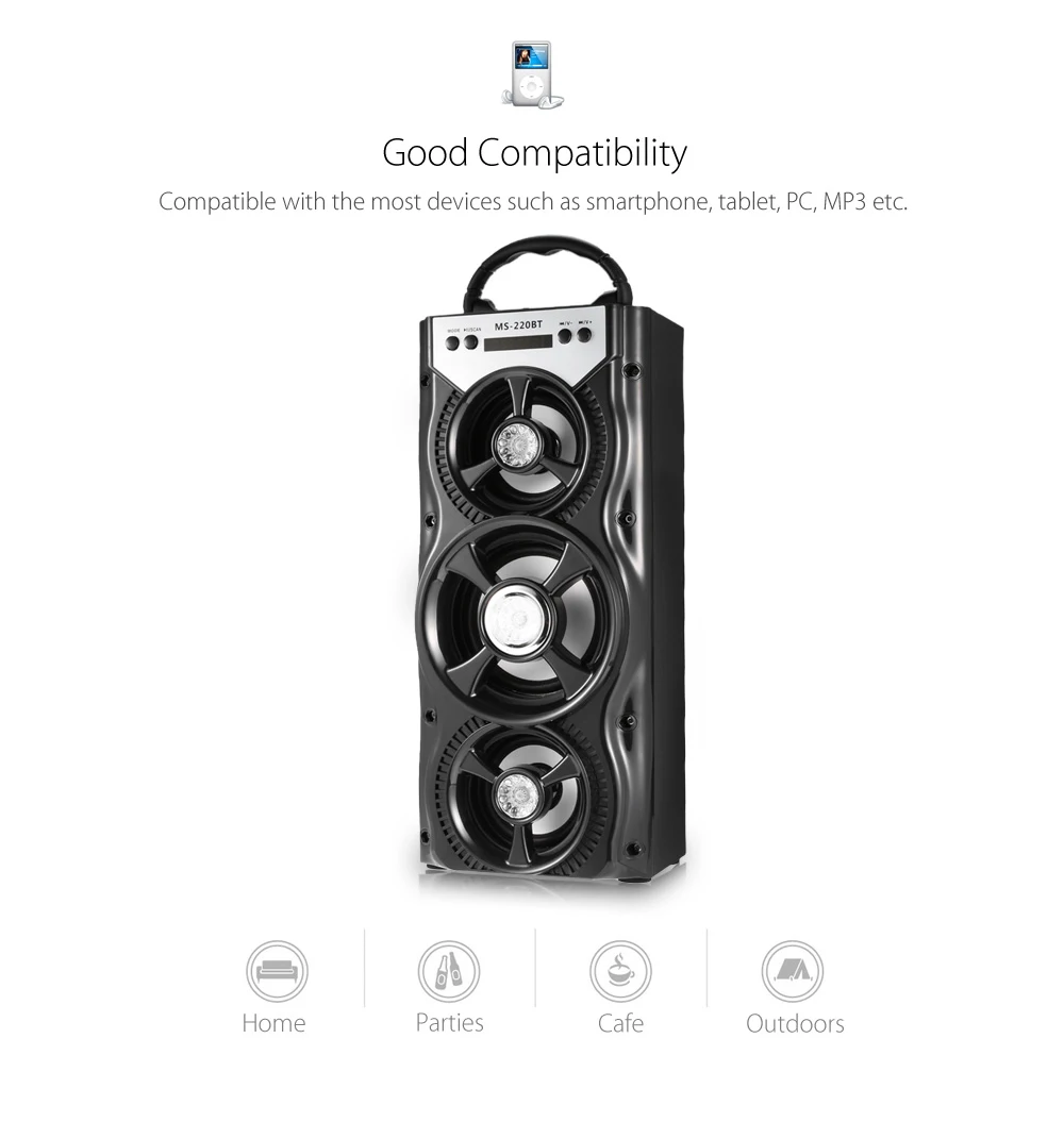 Redmaine MS - 220BT Bluetooth Speaker with AUX USB TF Card Slot