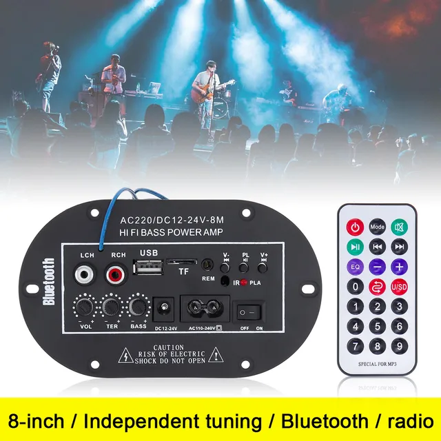 Cheap 8 Inch 25W HIFI Bluetooth Car Audio Power Amplifier FM Stereo Radio Player Support SD USB DVD MP3 Input for Auto Motorcycle Home