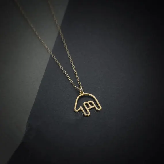

Rock Roll Music Hand Gestures Necklace ASL I Love You Sign Language Necklace American Hamsa Fatima Rock on Necklaces Gifts