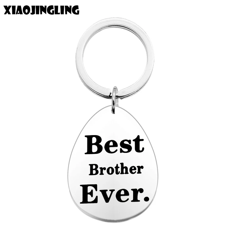 

XIAOJINGLING Hot Keychain Key Ring Stainless Steel Best Brother Ever Key Chain Popular Car Accessories Charm Jewelry For Men