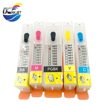 

OCINKJET PGI750 CLI751 Refillable Ink Cartridge For Canon PIXMA IP7270 MG5470 MX727 927 MG5570 5670 6470 6870 With ARC Chip