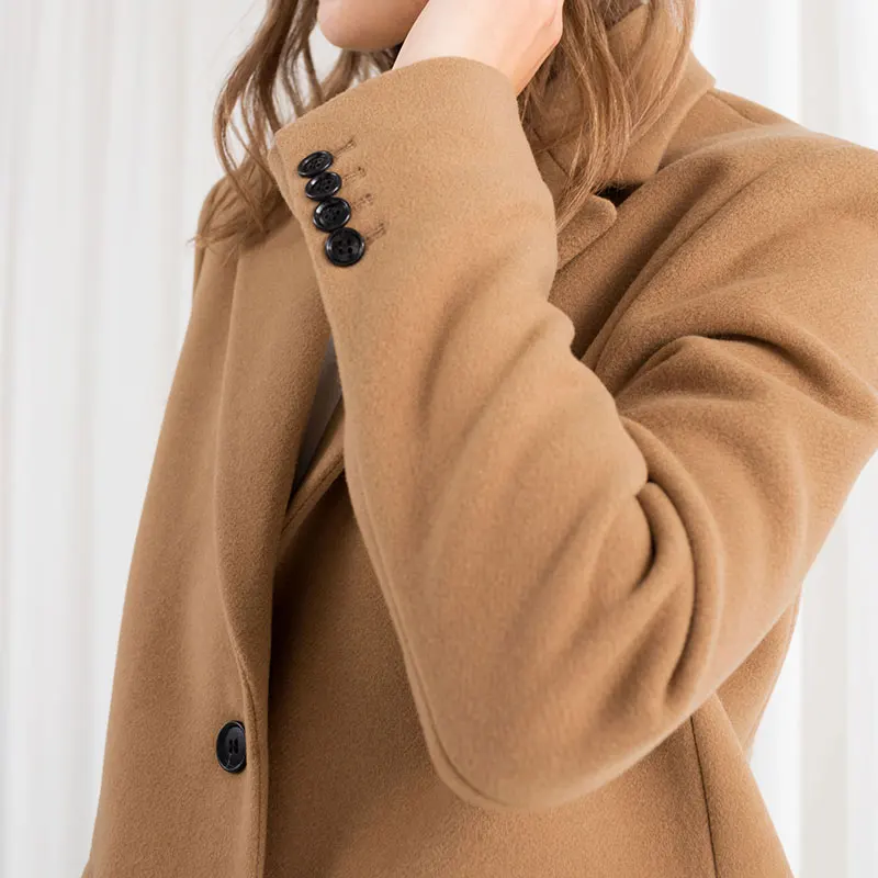 Casual Collar 2018 Pleine down xitao Unique Corée Mode Couleur Solide Poitrine Manches Lyh1664 De Mélange Khaki Turn Femmes Hiver Poche BpgPdq