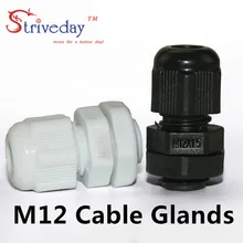 100 шт./лот Белый Черный M12 нейлоновый Пластиковый кабель железа аксессуары для проводов разъем IP68 водонепроницаемый сальник