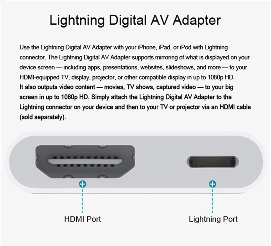 2 в 1 для освещения цифровой AV HDMI OTG адаптер 4K Кабельный разъем до 1080P HD iPhone X 5 5S 6 6S 7 8