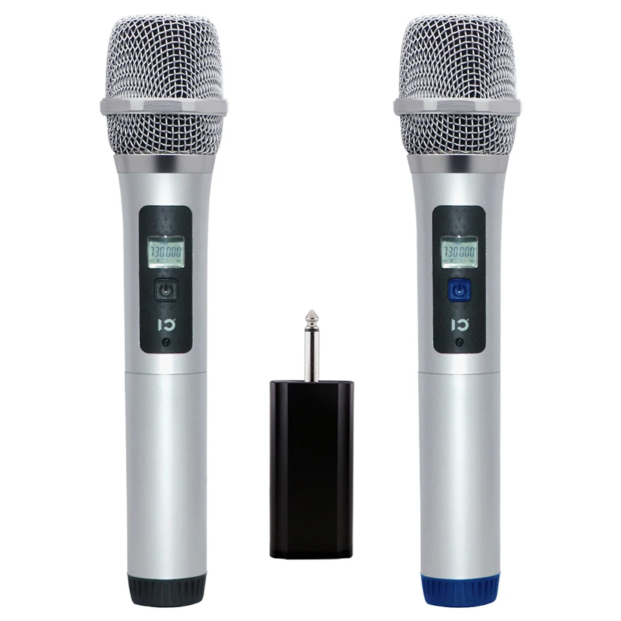 Dual Wireless Handheld Mic SHIDU UHF Dynamic Vocal Microphone with 6