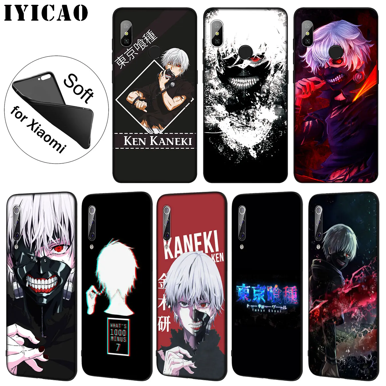 IYICAO Tokyo Ghouls Мягкий силиконовый чехол для телефона Xiaomi Mi 9 SE 9T CC9 CC9E 8 A3 Pro A1 A2 Lite pocophone