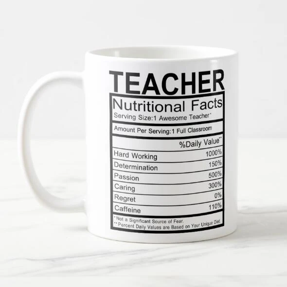 Heißer Neuheit Lustige Lehrer Geschenke Lehrer Ernährungs Fakten Label  Kaffee Becher Tee Tasse Neue Lehrer Ernährung Fakten Geek Quirky Geschenk -  AliExpress Home & Garden