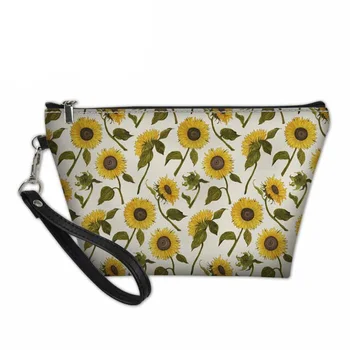 

NOISYDESIGNS Cosmetic Cases Women Sunflower Printing Makeup Bags Ladies Function Wash Kit Bag for Females Travel Make Up Pouch