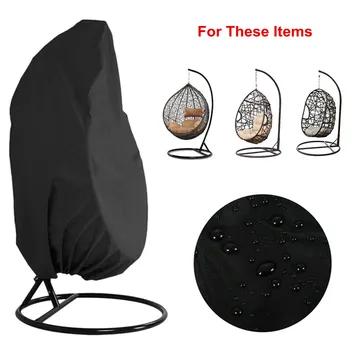 

Wicker Swing Seat Cover Patio Garden Weave Hanging Chair Seat Cover Anti-UV Waterproof Home Hanging Organizer Black 190 x 115 cm