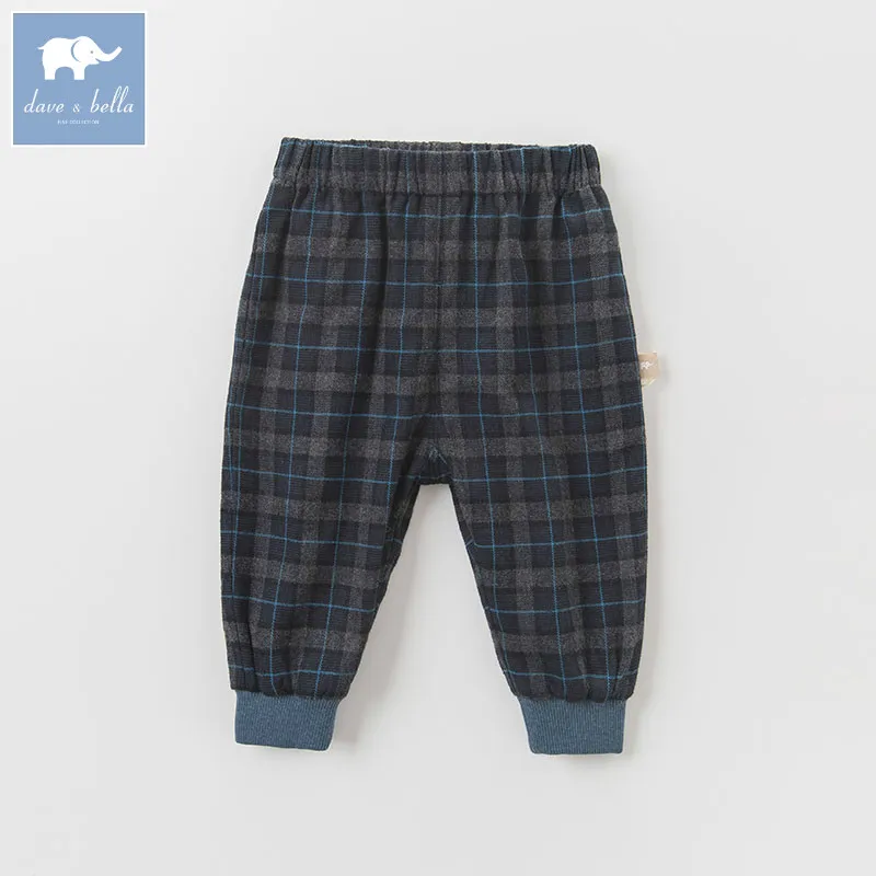 

DB6163 dave bella autumn infant baby boys full length fashion pants children toddler plaid pants boys trousers