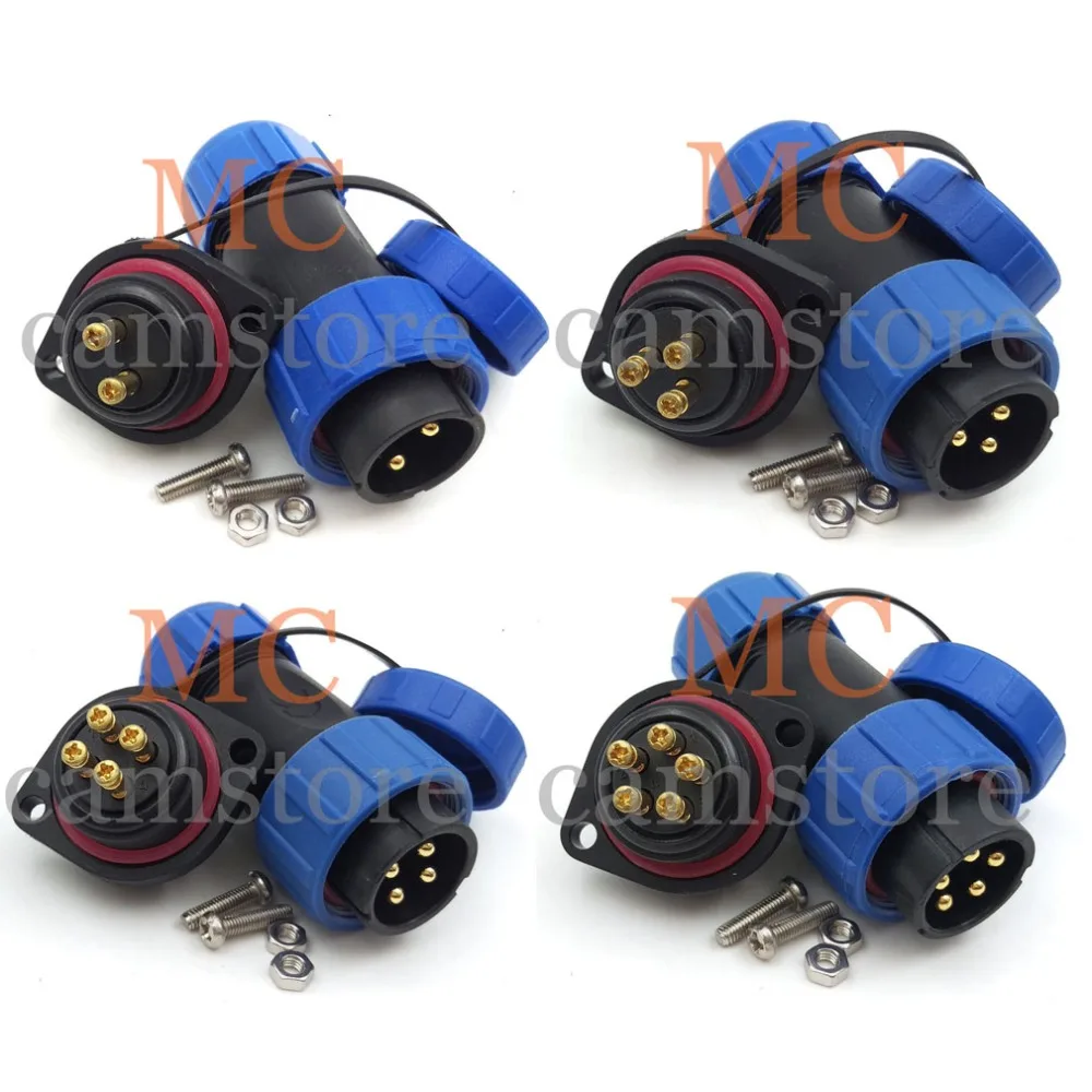 SP21 2pin 3pin 4pin 5pin водонепроницаемый разъем авиационный кабель питания винтовой