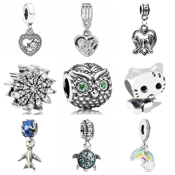 

Btuamb New Arrival Rainbow Plane Love Heart Tortoise Pendant Charm Beads Fit Pandora Bracelets Necklaces Making Jewelry Berloque