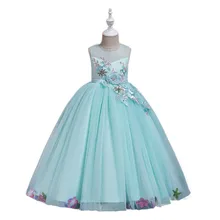 4-9 Year Girl's Wedding Dresses Baby Girls Tulle Lace Dress Pageant Evening Event Party Prom Gown Romantic Flower Princess Dress infant toddler pageant cute princess girls sequins flower party dress gown bridesmaid prom dresses
