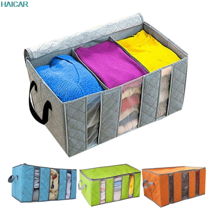 65L Foldable Bamboo Charcoal Fibre Home Closet Storage Bag Organizer