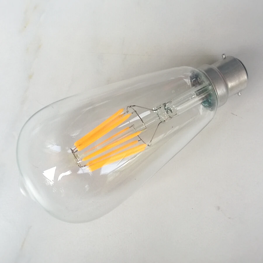 ST64 LED Dimmable E27 B22 4W 6W 8W 2800 3000K Warm White LED Filament 