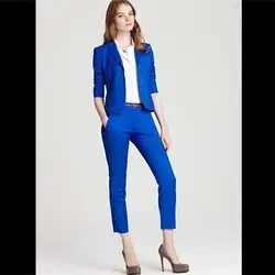Королевский синий Slim Fit Офис Единые конструкции Для женщин Повседневное Бизнес костюмы Формальные Повседневная обувь Единые Стили