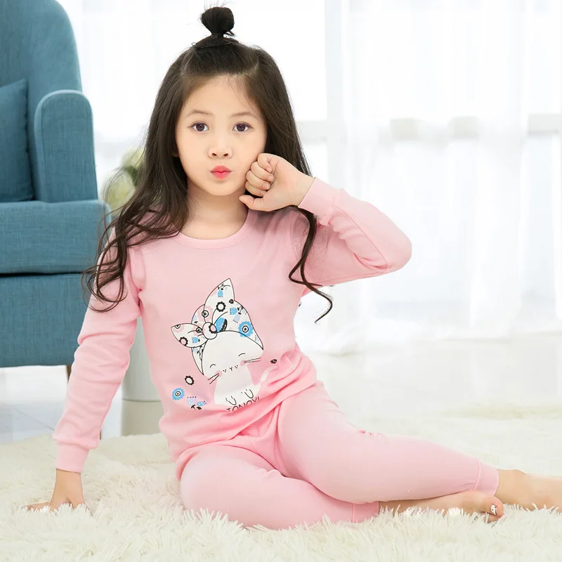 Autumn Winter Kids Pajamas Sets Baby Girl Clothes Boys Pyjamas Girls Pijamas Baby Sleepwear Children's Long Sleeve T-shirt+Pants - Цвет: Y-08