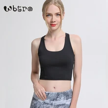 WBTRO женский йога фитнес бег дышащее с эффектом push-up Топ облегающий полый-резной без рукавов жилет майки Спортивный бюстгальтер