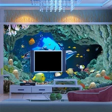 Best Price Custom photo wallpaper 3D wall paper for living room TV background underwater world 3d mural wallpaper for walls contact paper