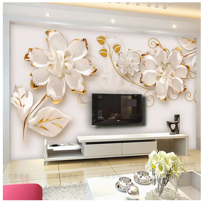 

beibehang Custom Mural Relief flower 3D photo wallpaper for bedroom living room sofa TV background mural wall paper papier peint