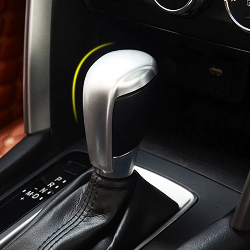 

AX Chrome Gear Shift Knob Sequin Trim Cover For Mazda 3 Axela M3 2014 2015 2016 2017 Interior Handle Badge Garnish Molding Cap