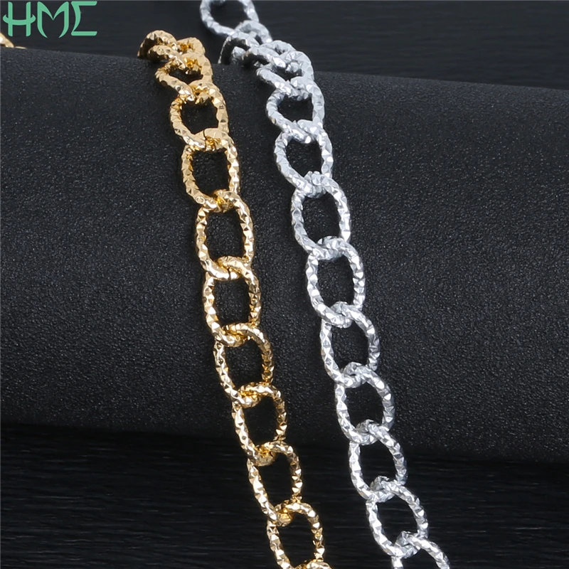 

3m/lot 14*9mm Silver/Gold Aluminum Loop Link Bulk Twisted Chains For Jewelry Making DIY Necklace Bracelet Craft Material