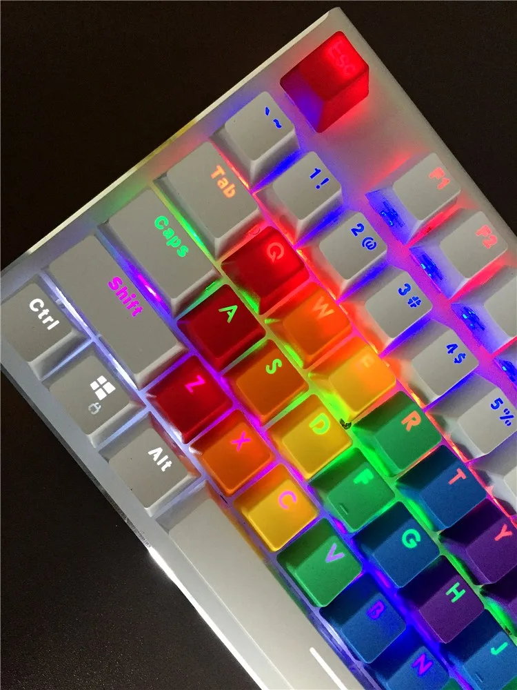 Новое поступление PBT 37 ключ Double shot Rainbow OEM MX переключатели Keycaps подсветка колпачки для проводной USB механическая клавиатура