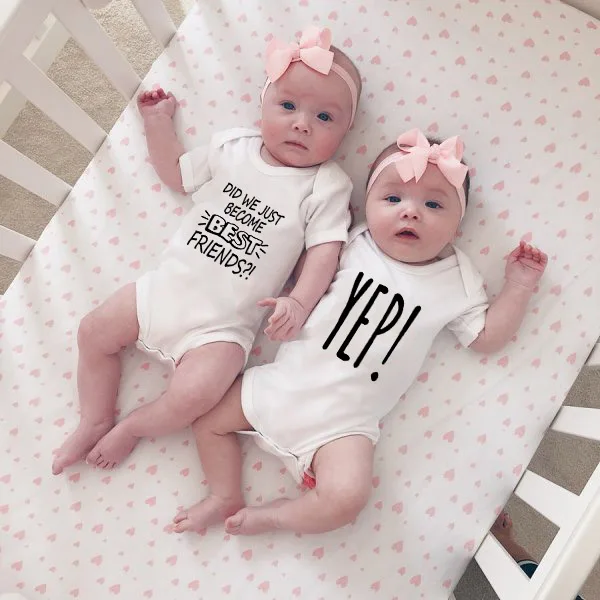 Did We Just Become Best Friends And Yep Baby Short Sleeve Twin Jumpsuits Baby Boys Girls Playsuit Funny Cute Style Buy At The Price Of 2 17 In Aliexpress Com Imall Com Did We Just Become Best Friends And Yep Baby Short Sleeve Twin Jumpsuits Baby Boys Girls Playsuit Funny Cute Style Buy At The Price Of 2 17 In Aliexpress Com Imall Com