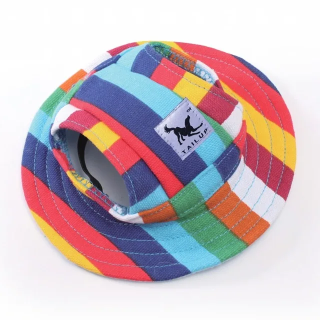 Дышащие трусики для собак шляпа для собак кошек щенков модная Регулируемая Собака красивая шляпа для маленьких и крупных собак Милая бейсболка с кошкой Лето PY0018 - Цвет: Rainbow
