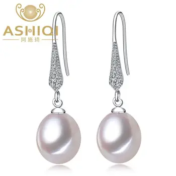 

Real Natural Freshwater Pearl Earrings 925 sterling silver jewelry For Women wedding earrings gift