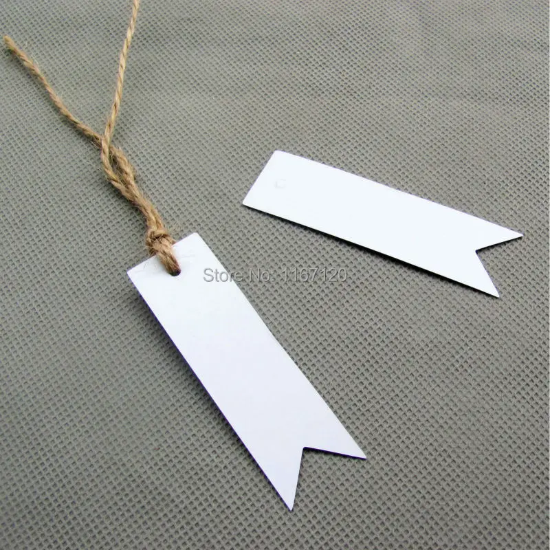 

200pcs White Blank Card Paper With Jute Rope For Gift Tags Wedding Party Favor