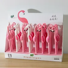 10-100 шт мультфильм большой рот Фламинго мягкая гелевая чернильная ручка креативная силиконовая розовая форма птицы 0,5 мм черная ручка Канцелярия для учеников