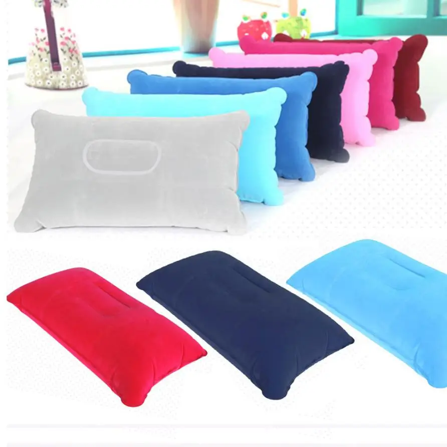 

Hot Sale! 1Pcs Inflatable Pillow Comfortable Travel Air Camping Beach Car Head Rest Support almohada Cushion