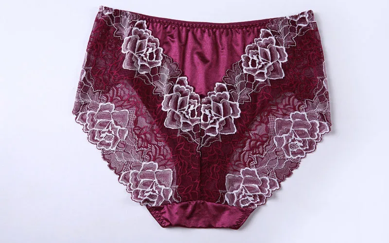Jerrinut Women Briefs Sexy Lace Underwear Plus Size 3XL 4XL 5XL 6XL High Waist Panty Female Cotton Women Intimates Breathable   4 (2)